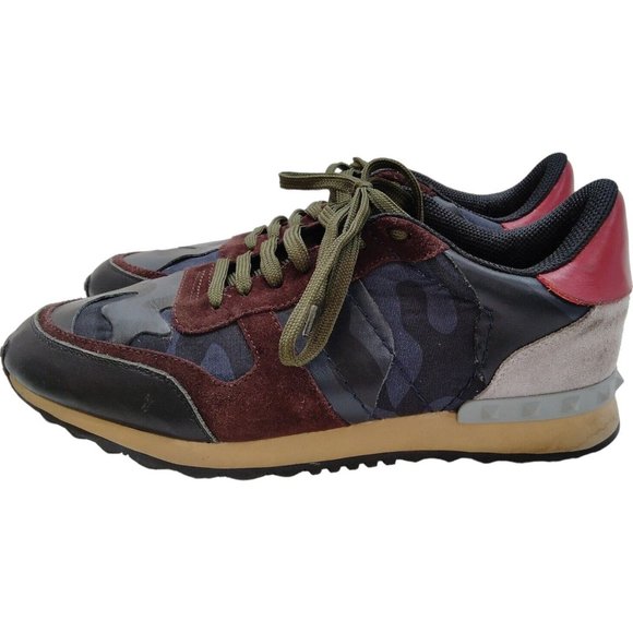 975203T Valentino Garavani Shoe Men Sneakers Camouflage Multicolor Calf Leather - Picture 4 of 10